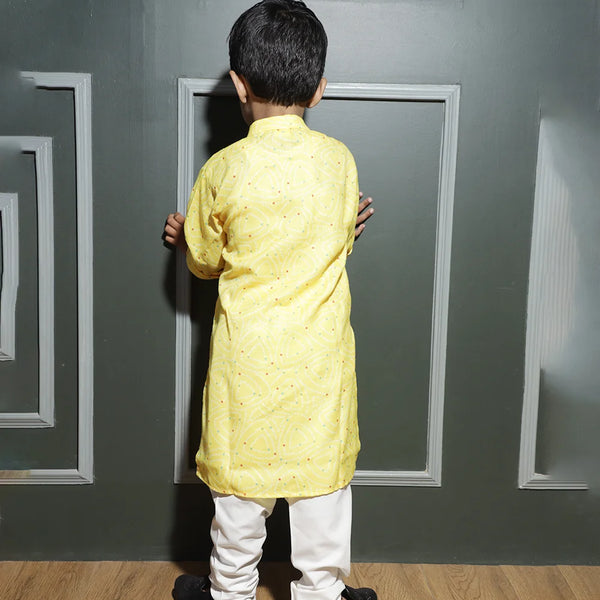 Party occasions boys kurta pyjama, vibrant yellow, Jaipur boutique exclusive