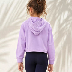 Trendy purple full sleeve crop top for girls 8–10 years, Devils N Angels Jaipur, view 5