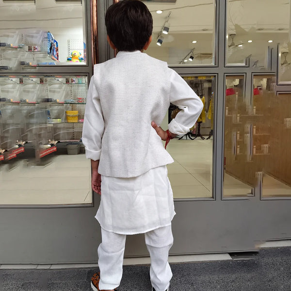 Designer cream kurta pyjama for boys, best children’s wear shop Jaipur