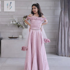 Readymade lehenga choli for kids in Jaipur with price, floral embellished blouse and flared skirt