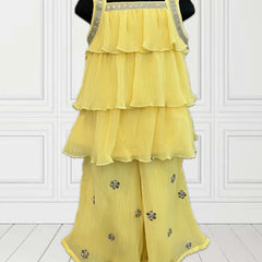 Jaipuri lehenga for girls, yellow infant sharara set, perfect for baby girl’s wedding Jaipur