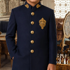 Navy Boys Ethnic Sherwani Set Jaipur