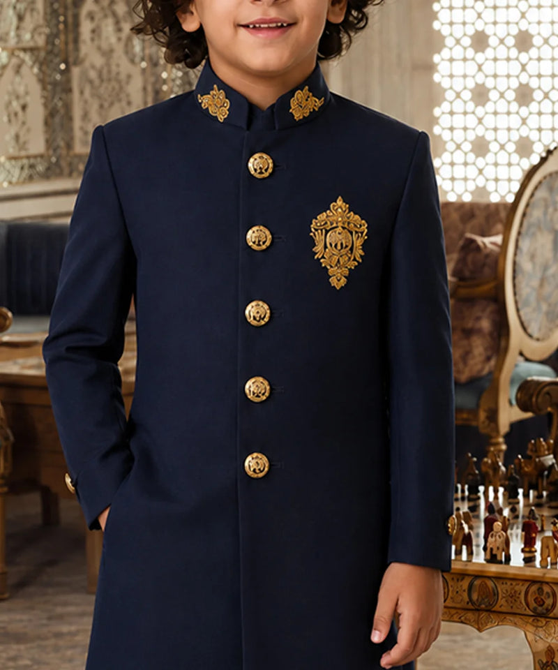 Navy Boys Ethnic Sherwani Set Jaipur