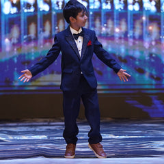 Boys shawl collar navy coat pant suit partywear Jaipur boutique