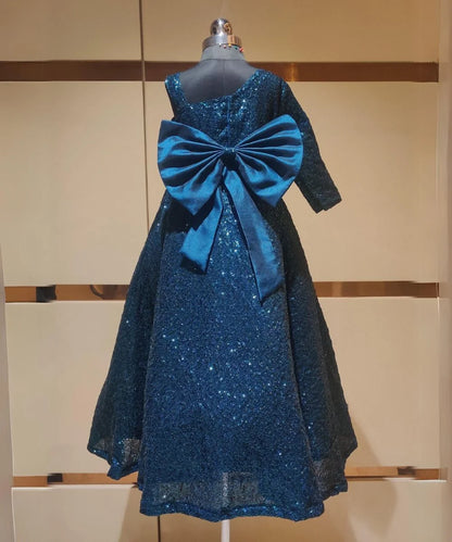 Pre-Order: Blue Colored Party Wear Gown for Little Girls
