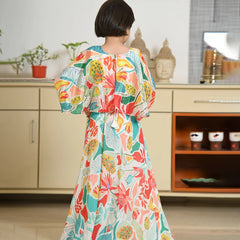 Jaipur Kids' Designer Palazzo Set with Colorful Leaf Motif

