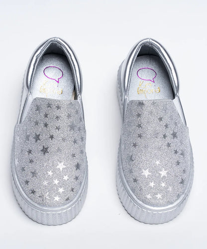 Silver-Coloured Shimmer Shoes for Girl Child