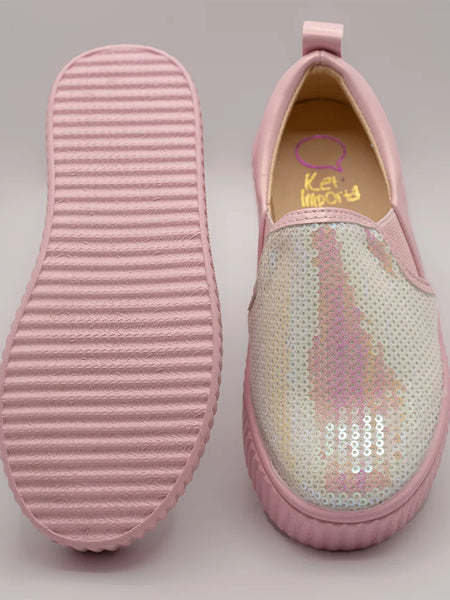 Girls' Sequin Pink Slip-On Sneakers (Ages 1–8 Years) – Jaipur