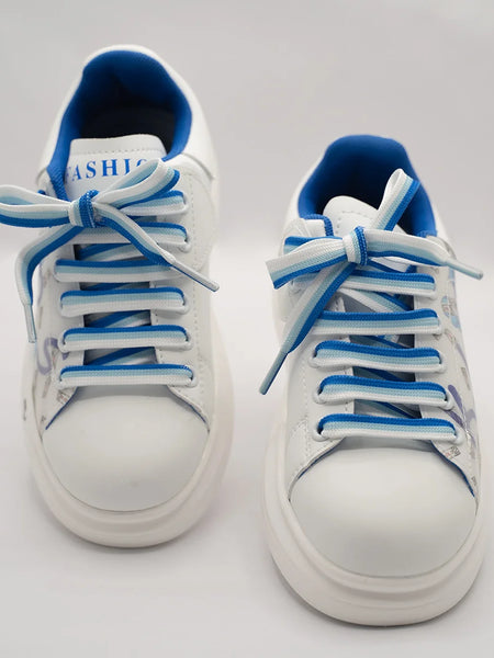 Boys' and girls' trendy blue cartoon sneakers featuring playful graphics and cushioned sole, Jaipur

