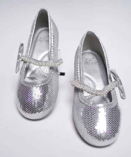 Silver Sequin Sandals for Little Ones