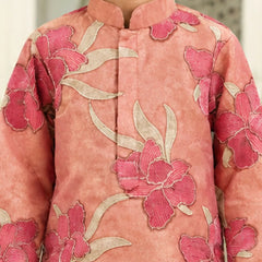 Devils N Angels Boys Peach Printed Kurta Pyjama Set Festive Wear 1–11 Years | Jaipur