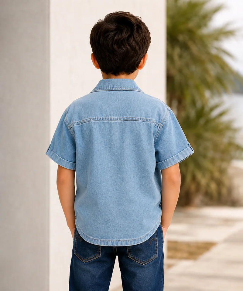 Boys Light Blue Denim Shirt