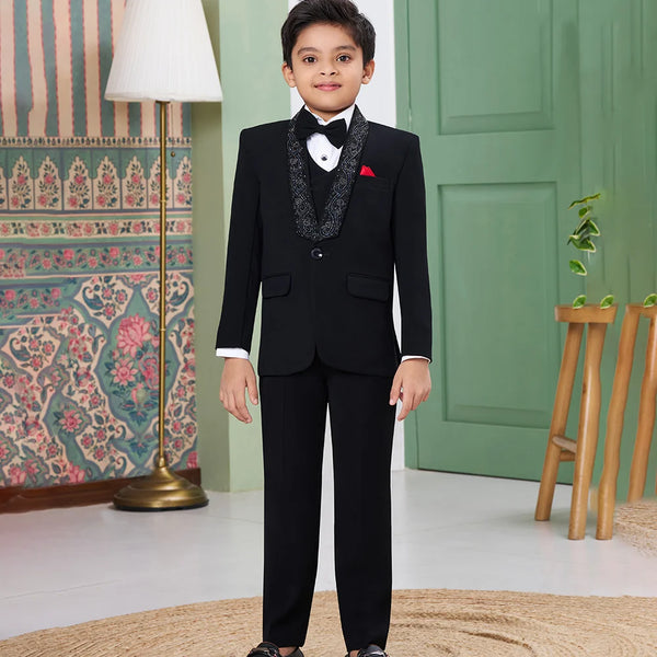 Black tuxedo suit for boys wedding wear in Jaipur