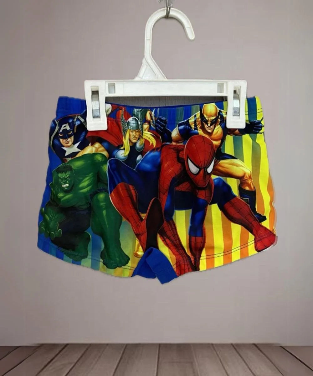 It is a Spider-Hero printed multi-Colored swim shorts with an elasticated waist perfect for a boy kid.