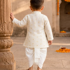 Stylish Cream Sequins Kurta Dhoti Set Jaipur