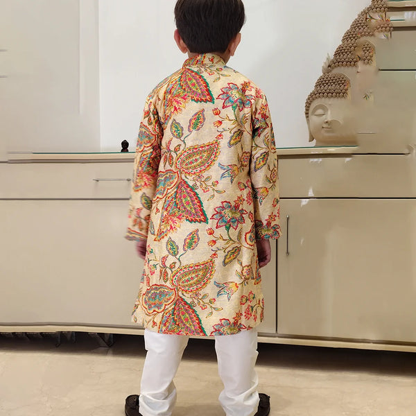Ethnic multicolor kurta pyjama set for boys, top-rated kidswear shop Jaipur