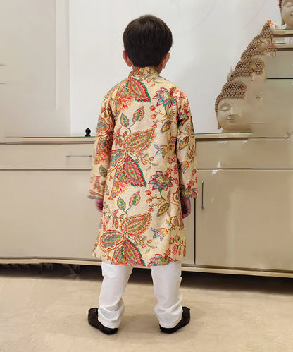 Ethnic multicolor kurta pyjama set for boys, top-rated kidswear shop Jaipur