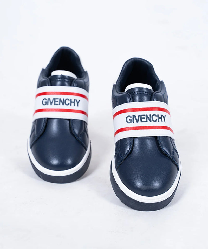 Kids' trendy navy designer sneakers featuring bold logo strap and cushioned sole, Jaipur