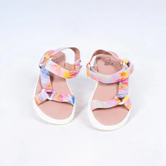 Girls' multicolour tie-dye summer sandals with adjustable straps, Jaipur, ages 1–8 years