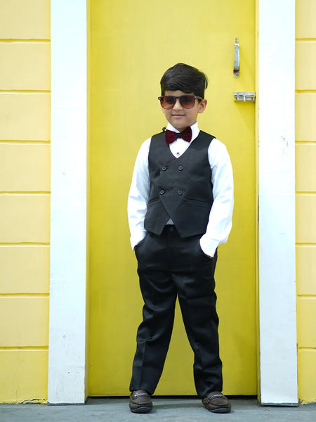 Kids maroon velvet tuxedo set for formal celebrations in Jaipur