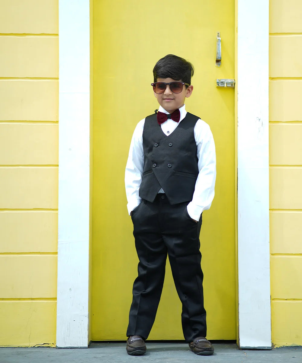 Kids maroon velvet tuxedo set for formal celebrations in Jaipur