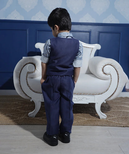 Navy Coloured Waist Coat Set for Boys for Birthday Party