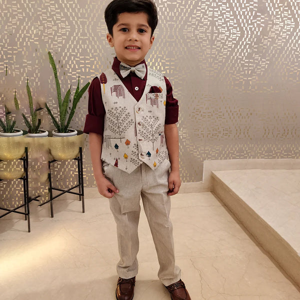 Party Wear Waist Coat Set For Boys Jaipur