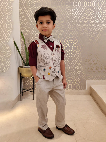 Party Wear Waist Coat Set For Boys Jaipur