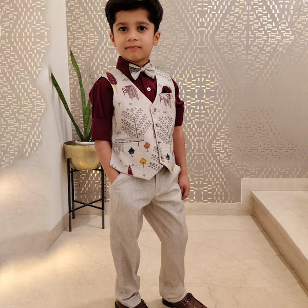 Party Wear Waist Coat Set For Boys Jaipur