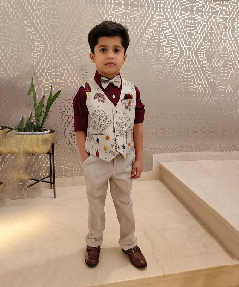 Party Wear Waist Coat Set For Boys Jaipur