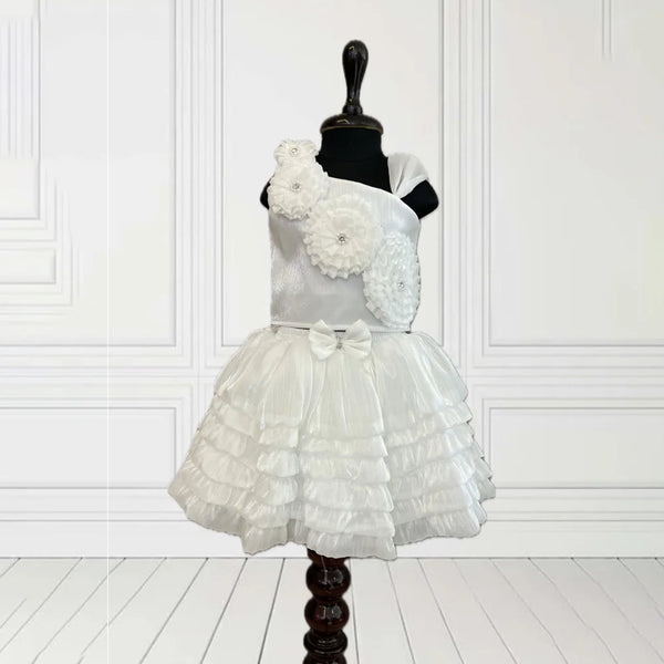 white skirt & top set for baby girl 