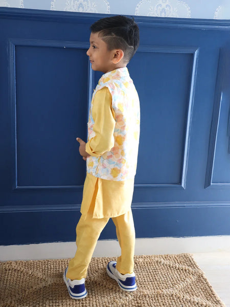 Self-printed kids kurta set for boys, exclusive wedding partywear Jaipur