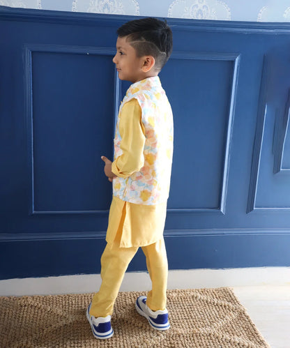 Self-printed kids kurta set for boys, exclusive wedding partywear Jaipur